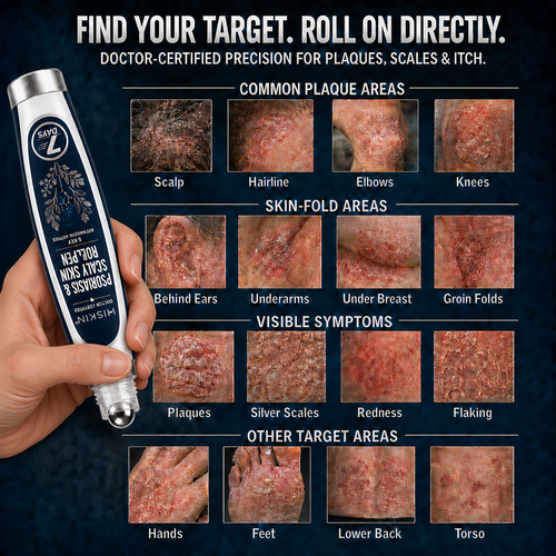 𝐇𝐈𝐒𝐊𝐈𝐍® 👩‍⚕️Calming Care for Psoriasis-Prone Skin  |7-Day Soothing Rollerball Pen Painless · Skin-Friendly · Targeted Psoriasis & Flaky Skin Care Rollerball